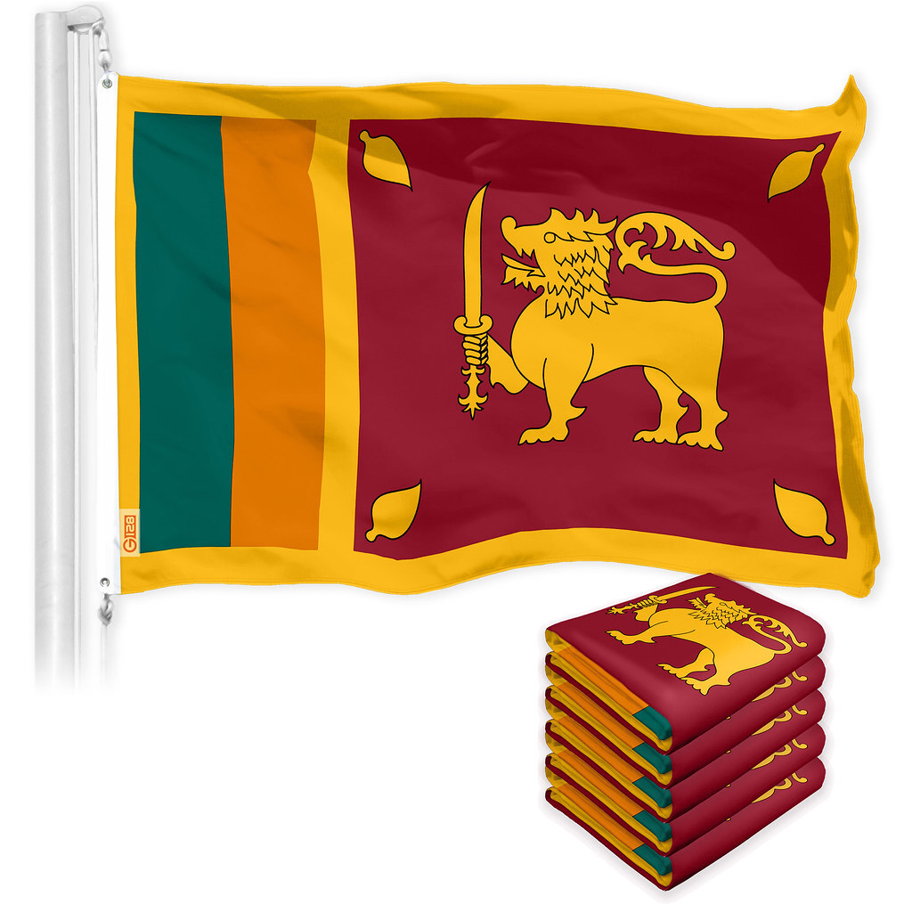 NEW G128 Sri Lanka Flag 5-Pack 3x5 FT, Sri Lankan Printed 150D