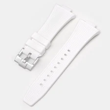 Tissot PRX Watch Strap Waffle Rubber 12mm White  40mm Powermatic 80