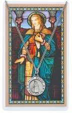 St. Monica Medal Necklace with a Laminated Prayer Card
