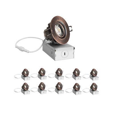 ZYC 3inch Gimbal recessed Light - 3 Inch 10 Pack Bronze Round Gimbal Light, L...