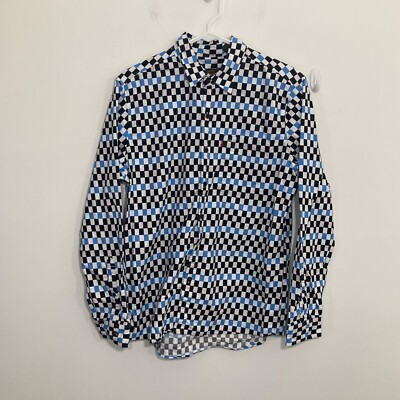 Levis Mens Shirt Medium Blue Black Check Skateboarding Collection Button Up 
