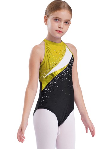 Kids Girls Bodysuit Stylish Jumpsuit Hollow Back Outfits Sleeveless Leotards - Picture 45 of 58