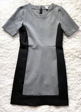 J CREW Women’s Sz 4 Black Gray Colorblock Ponte Career Shift EUC Dress