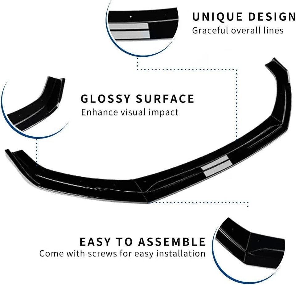 Fits 22-25 Subaru BRZ Front Bumper Lip Splitter Lower Chin Air Dam Gloss Black Foto 4 de 4