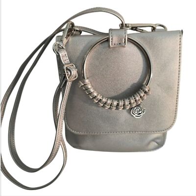 Carlos by Carlos Santana  Small Silver Crossbody Bag purse handbag
