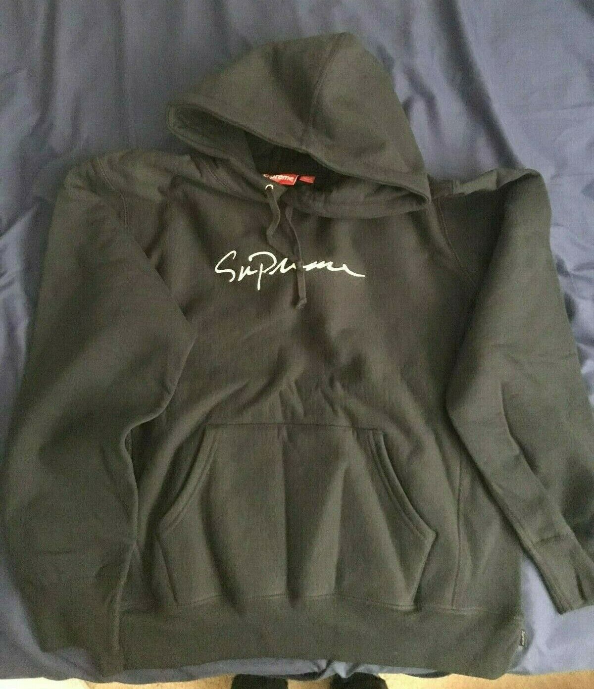 Supreme 18FW Classic Script Hooded Sweatshirt - Size L