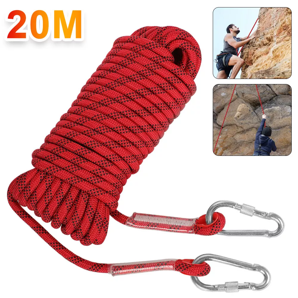 20m 12mm Tree Rock Climbing Rope Outdoor Mountain Safety Rescue