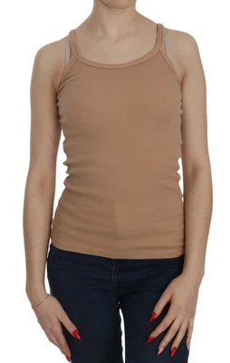 Pink Memories Beige Ärmellose Spaghetti-Träger Tanktop Damenbluse - Bild 1 von 4