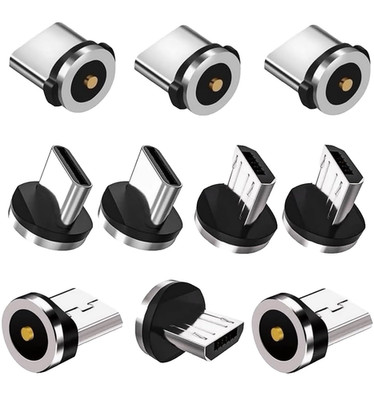 3x Ersatz Magnet Adapter Stecker TYP C Micro USB für Samsung Huawei Ladekabel