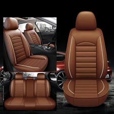 5 Seats Full Set Car Seat Covers PU Leather Front Rear Cushion Accessories
