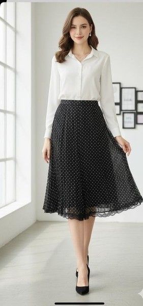 Women Gerry Weber Skirt Black Chiffon 40 / L / 48