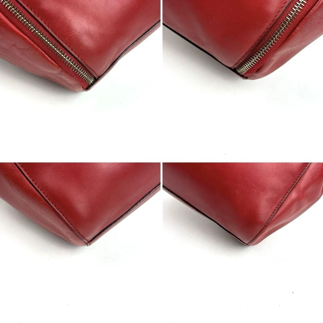 Borsa a tracolla Celine 2 vie cerchio oro ferramenta pelle rossa usata buone condizioni