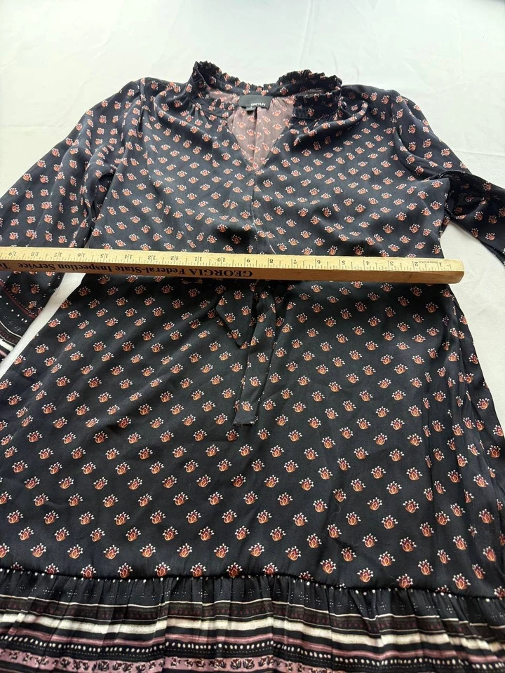 Vestido Anthropologie GREYLIN Mujer Grande Negro Floral Manga Larga Midi Calce Acampanado Foto 4 de 4