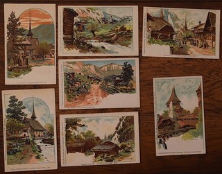 Paris Exposition 1900 Village Suisse Lot de 7 cartes postales anciennes