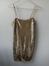 Free People Time To Shine Sequin Mini Dress Gold Size Small