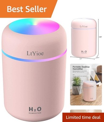 Ultra-Quiet Mini Humidifier with Colorful Cycling Light for Bedroom & Car