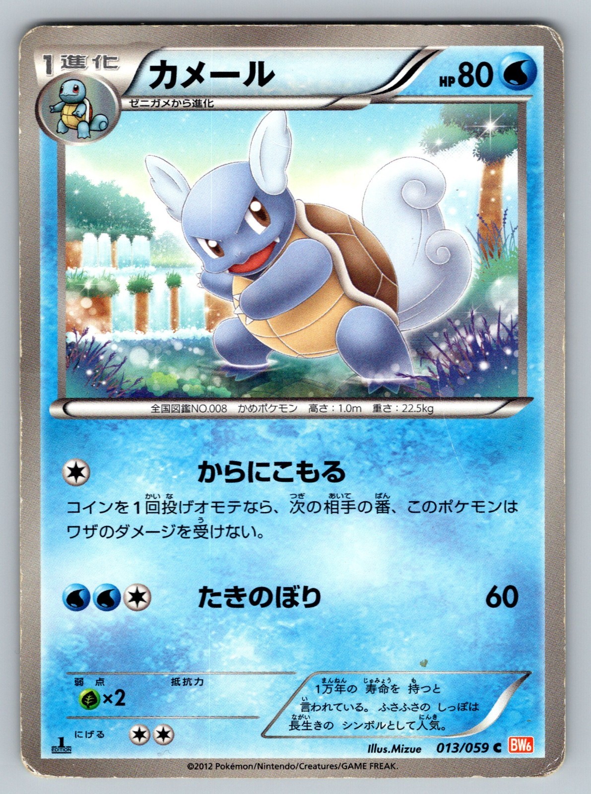 Wartortle 013/059 Cold Flare Heavily Played Japanese Pokemon
