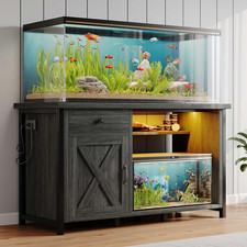 75 Gallon Fish Tank Stand with LED Light Power Outlets 55-75 Gallon Heavy Duty