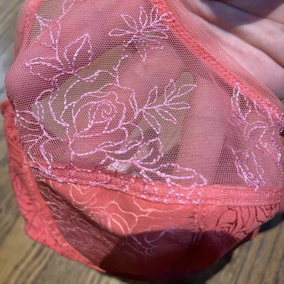 Sujetador para mujer Wacoal 34DD con aros coral encaje correas ajustables cierre trasero Foto 4 de 4