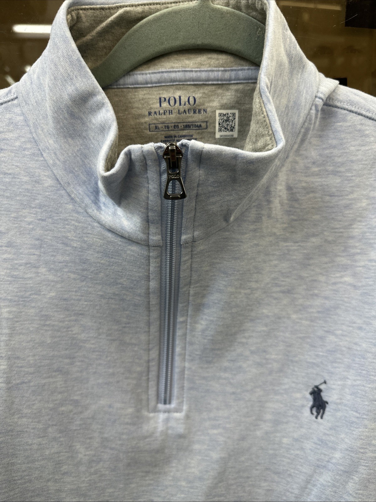 Polo Ralph Lauren Mens Light Blue 1/4 Quarter Zip Pullover Sweater XL thumbnail 7