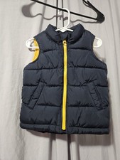 Old Navy Fleece Lined Puffer Vest, 2T, Yellow And Navy