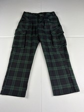 Free People Relaxed Slim Cargo Pants Tapered Green Plaid Sz 4 High Rise Cropped
