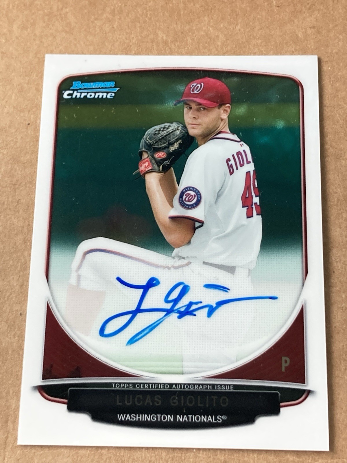 2013 Bowman Chrome Prospects Autographs Lucas Giolito #BCP-LG Auto RC Rookie