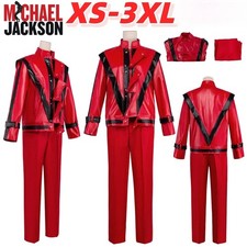 Kids Adult Michael Jackson Costume Thriller Cosplay Outfit Superstar Halloween