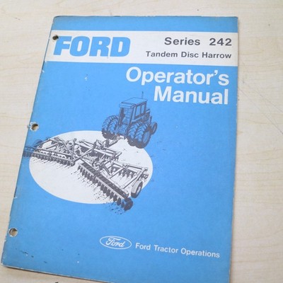 FORD SERIES 242 DISC TANDEM HARROW Owner Operator Maintenance MANUAL tractor