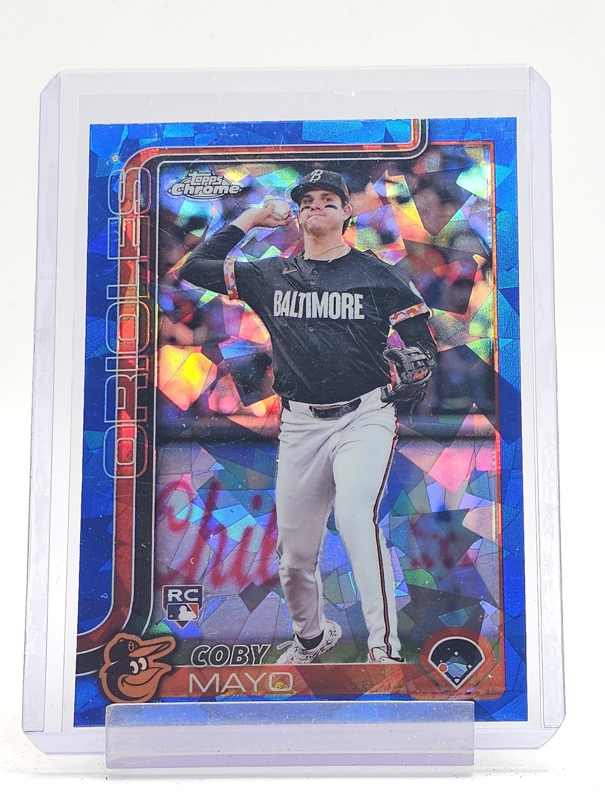 COBY MAYO 2025 TOPPS CHROME SAPPHIRE ROOKIE #120 ORIOLES Q3249