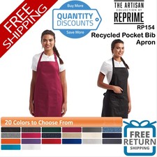 Artisan Collection by Reprime Recycled Bib Apron with Center Pocket RP154