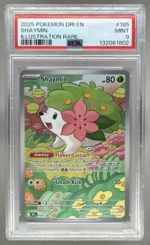 132061802 Shaymin 2025 Pokemon Destined Rivals #185 PSA 9