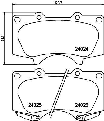 HELLA 8DB 355 014-121 BRAKE PAD SET DISC BRAKE Front