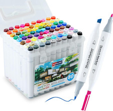 Alcohol Markers, 80 Colors Dual Tip Art Color...