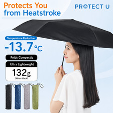 PROTECT U Folding UV Sun Rain Umbrella Black 99.9 UV Protection Japan