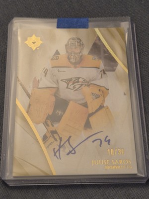 2023-24 Upper Deck Ultimate Collection Juuse Saros Auto Gold /30 Predators