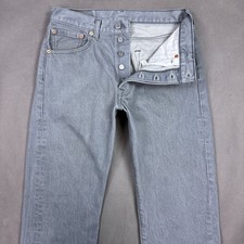 Levis 501 Jeans Mens 30x29 Gray Button Fly Denim Pants Work Office Tag32x32 
