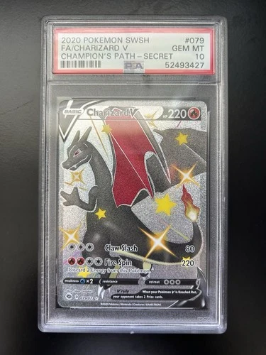 2020 Charizard Pokemon SWSH Champion's Path Holo Full Art #079/073 PSA 10