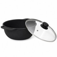Ø24Cm Brotbacken Gusseisen Topf 4L Gusseisentopf Mit Glasdeckel BräTer Induktion