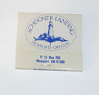 Vintage Schooner Landing Newport Oregon OR Matchbook Cover Unstruck Lighthouse — photo 1