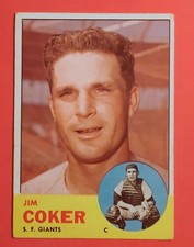 ROOKIE Jim COKER 1963 Topps Semi HIGH # 456 RC Giants Vintage Baseball Ex