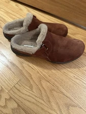 Clarks Roseville Cozy Suede Lined Mule Slippers Cottagecore Comfort Shoes US 10