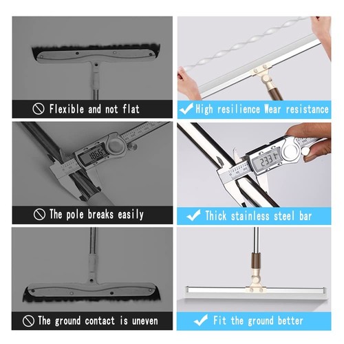 Floor Squeegee 65" Long Handles Adjustable Telescopic Pole Heavy Duty Broom 2... - Picture 3 of 6