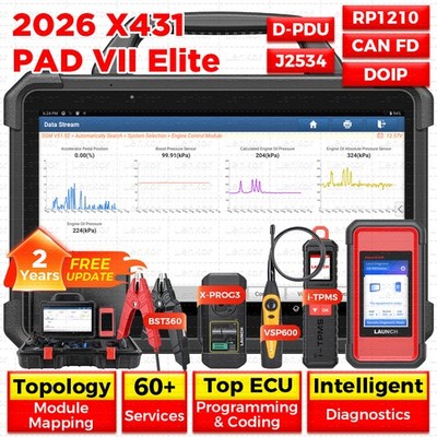 2026 LAUNCH X431 PAD VII ELITE X-prog3 PAD 7 PRO Diagnostic Scan Key Programming