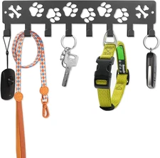 Key Holder Wall Mount & Dog Leash Holder Wall Metal Key Rack 8 Hooks Screw
