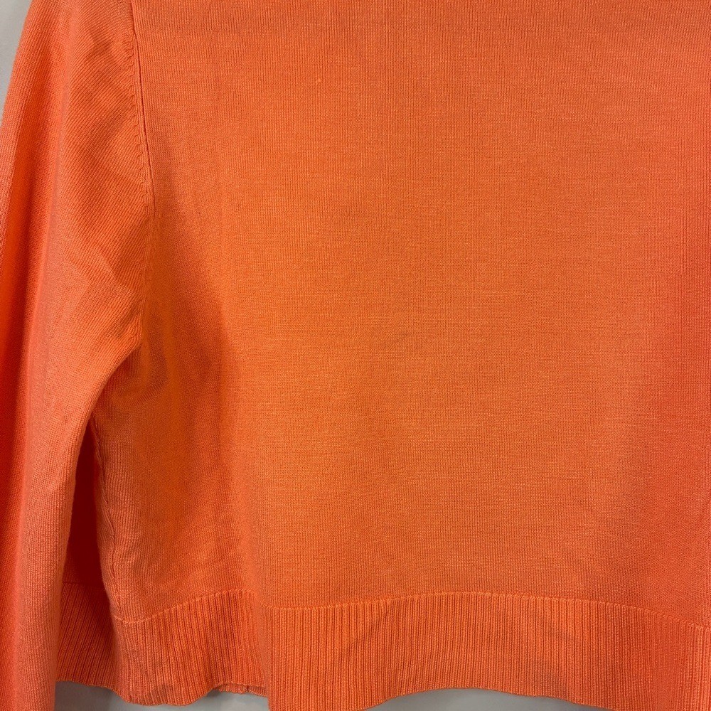 Calvin Klein Orange Open-Front Cropped Cardigan — NWT, Size Large thumbnail 7
