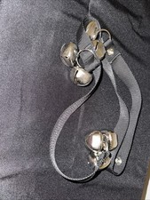 Dog Door Bell Black Strap with Silver Bells for Potty Training