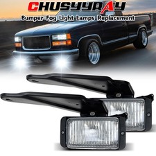 Fog Lights Fit 1988-1999 2000 Chevrolet C1500 C2500 K1500 K2500 Halogen Chrome