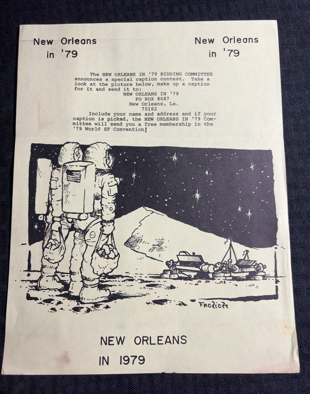 1979 WORLD SF CONVENTION New Orleans in '79 1pg Caption Contest 8.5x11" VG+ 4.5