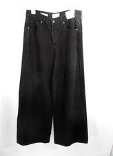 NWT UNIVERSAL THREAD Mid Rise Super Wide Leg Jeans Women 6R Black Denim Relaxed